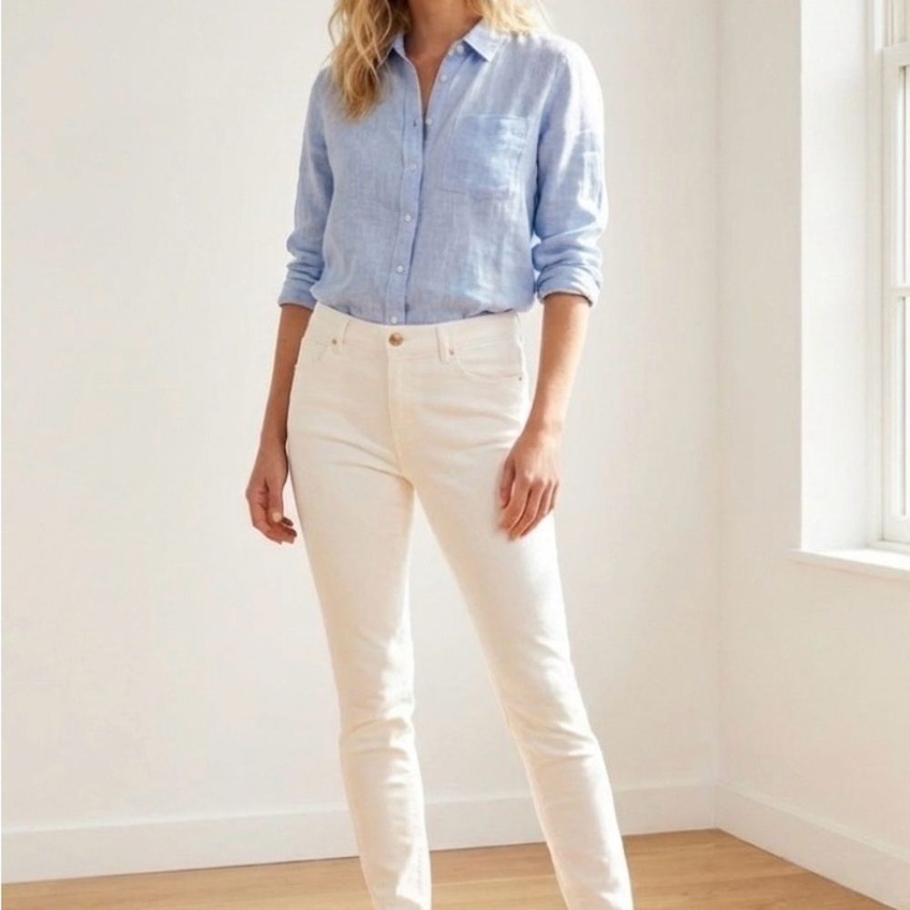 Forever 21 Cream Skinny Jeans